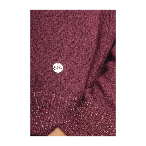 YESZEE Maglia Maglia Donna scollo tondo in lurex Prugna A24 - YESZEEM058BT00 - 0522 - XS - Francavilla Moda